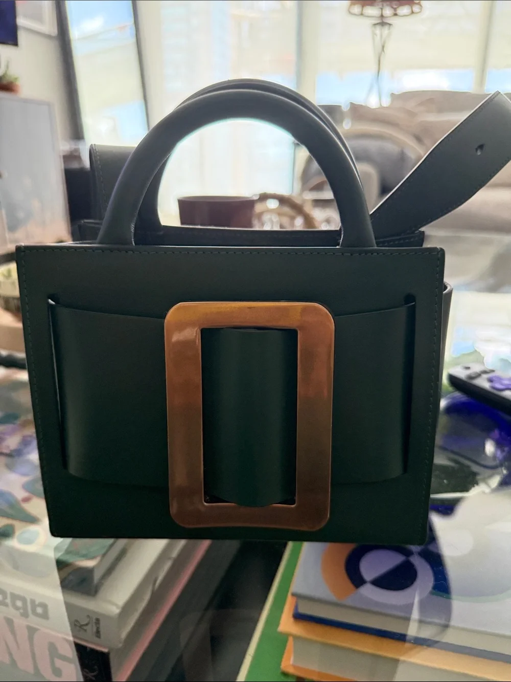 BOYY Green Top-Handle Bag with Gold Buckle